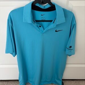 Nike Golf Men’s Turquoise Short-Sleeve Performance Polo with Black Swoosh